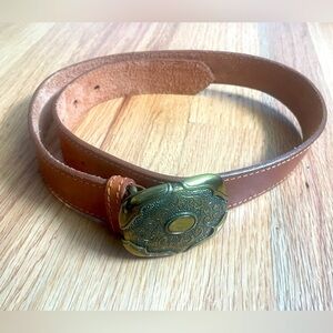 Cipriani Hand Finished Saddle Leather Buckle Belt Measures 31”